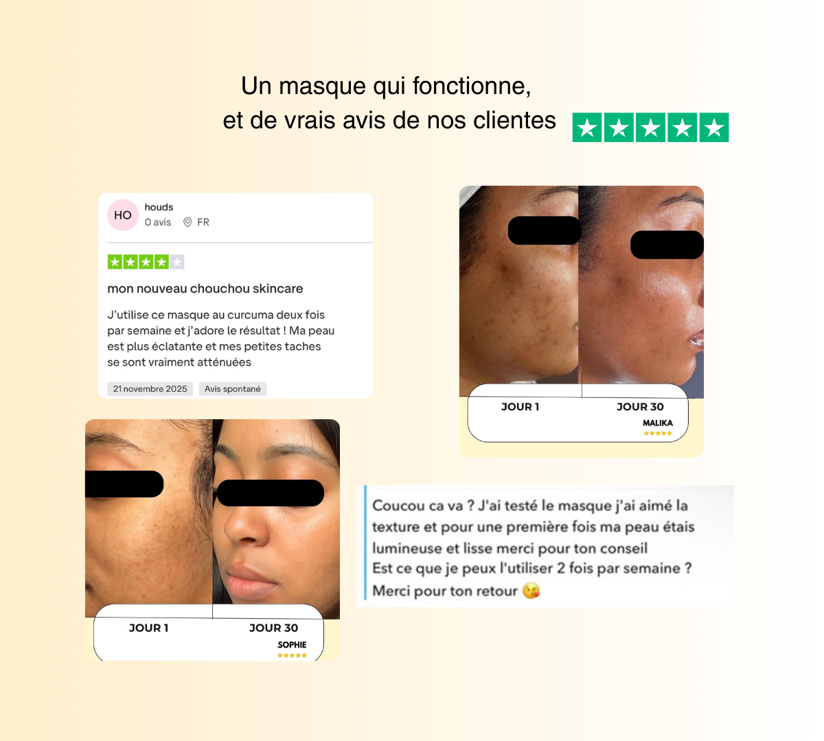 Masque au  curcuma + 1 pinceau applicateur OFFERT