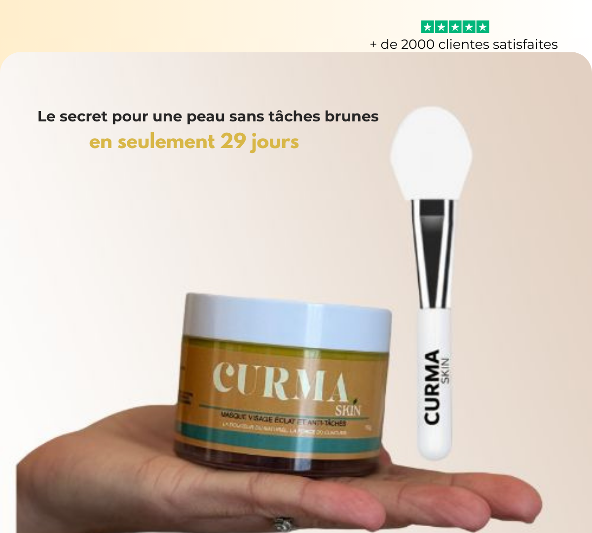 Masque au  curcuma + 1 pinceau applicateur OFFERT